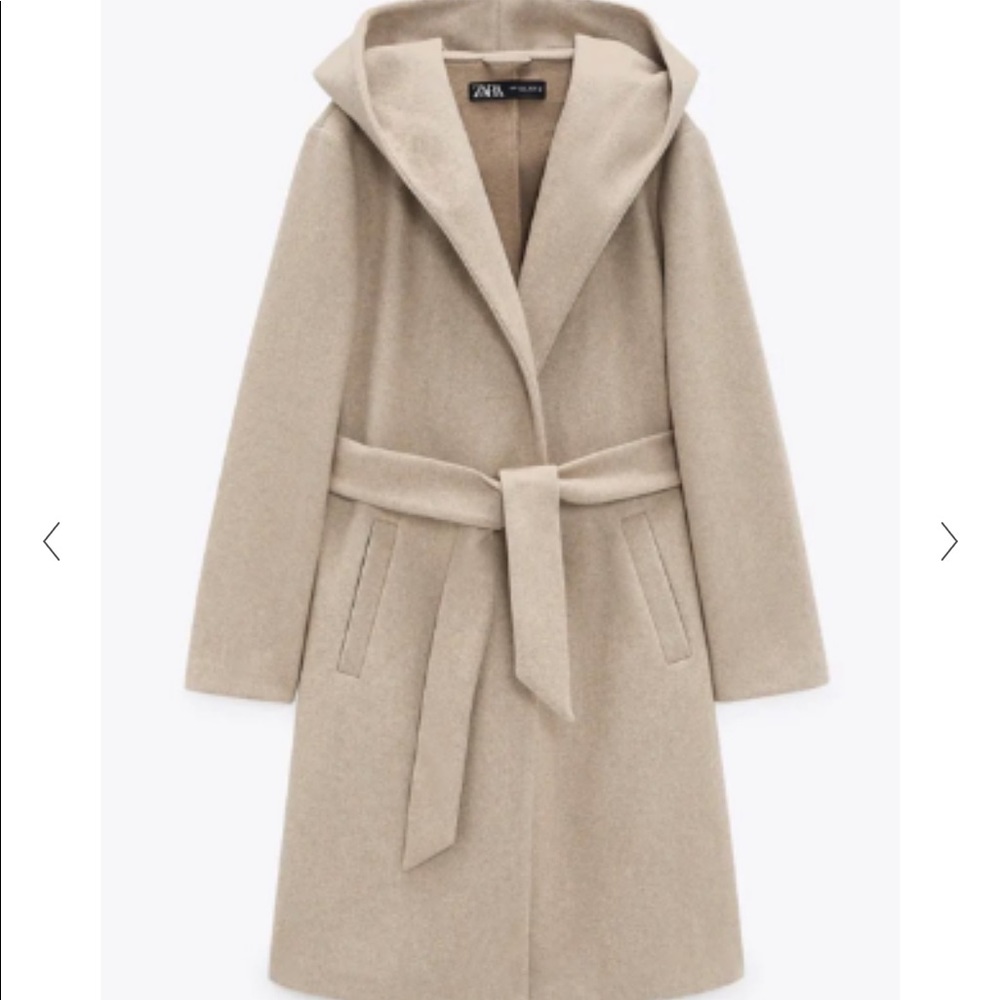 Set of 2! Zara hooded coats One blue one Tan